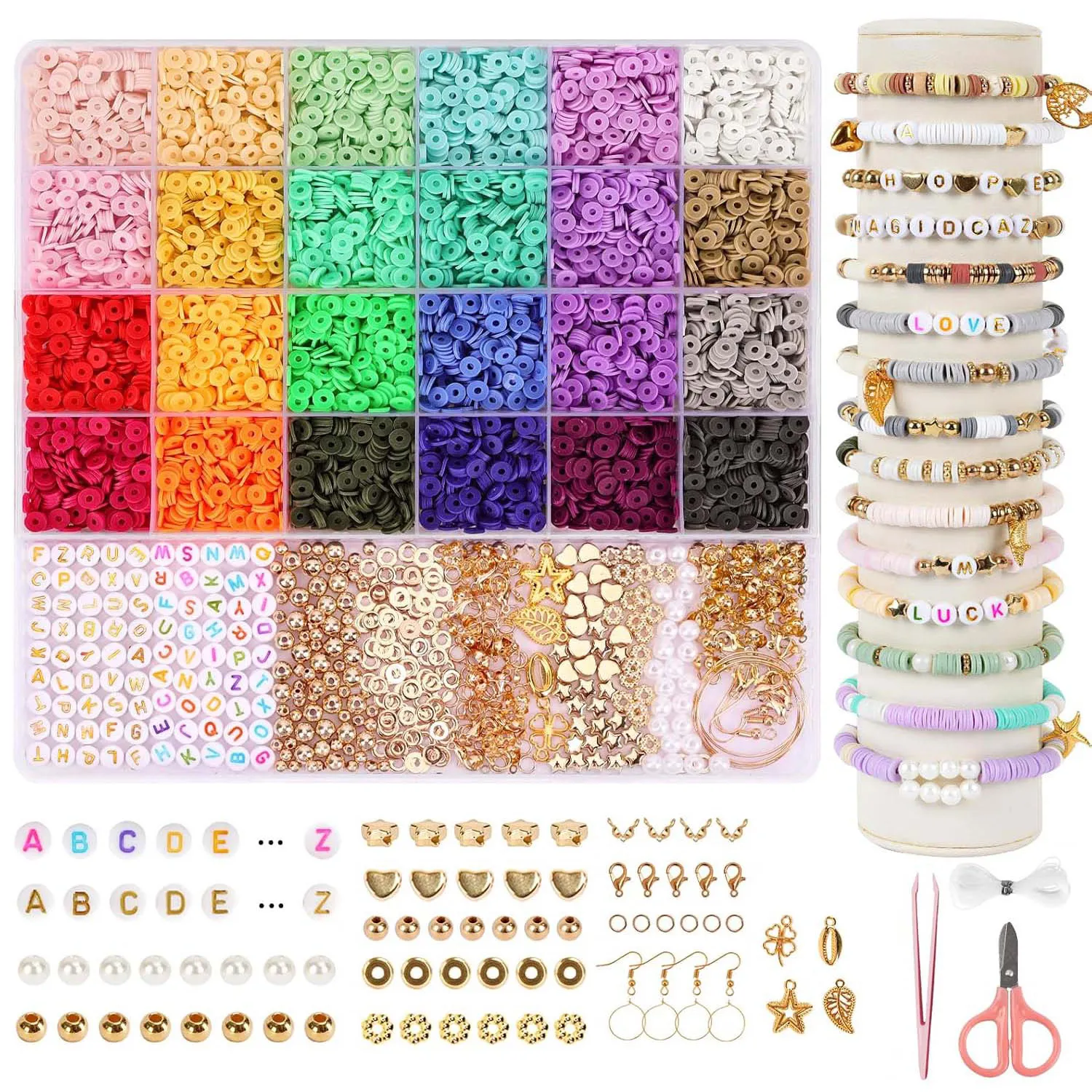 2310pcs Polymer Clay Beads DIY Set – Clay Bead DIY Kit Clay Bead DIY Kit: Premium 2310pcs Polymer Jewelry Set